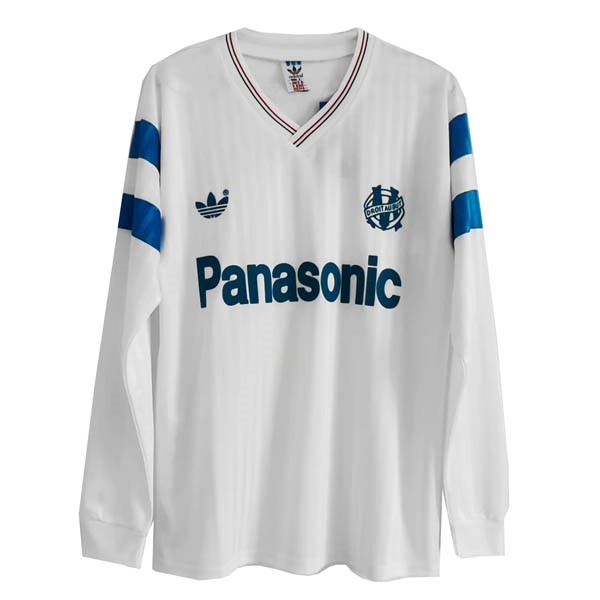 Heimtrikot Thailand Marseille ML Retro 1990 Weiß Günstige Fußballtrikots